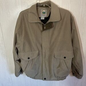 Forest‎ Club Large Tan Canvas Bomber Jacket By Rainforest